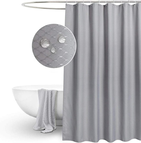 Grey waffle shower curtains - waffle,