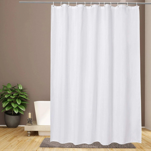 White extra long shower - white,
