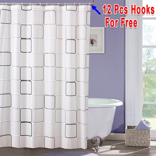 Long bathroom shower curtain - shower,