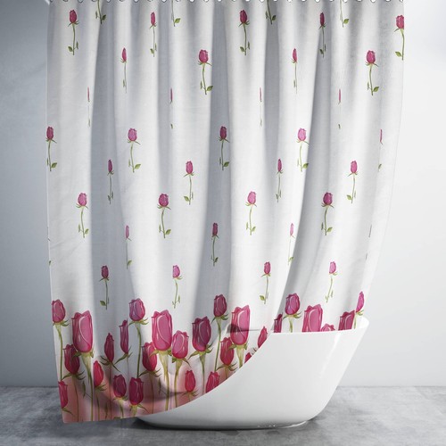 Bathroom fabric shower curtain - shower,