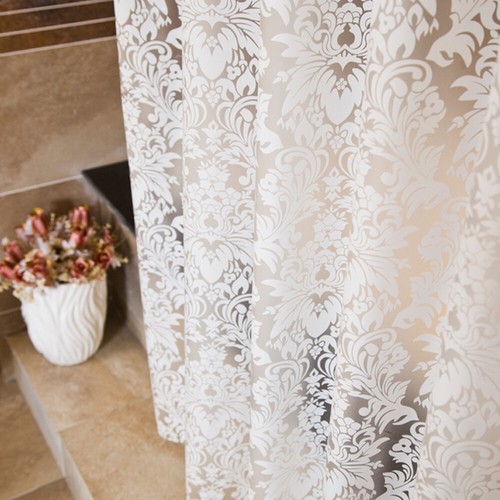 White shower curtain - shower,