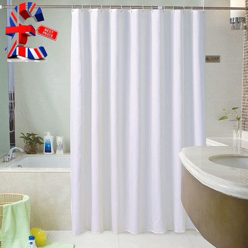 White shower curtain - white,